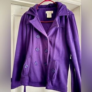 Jones New York Women's Vibrant Purple Peacoat